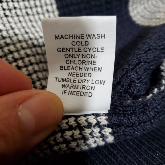 Market & Spruce Blue/White Long Sleeve Striped Sweater Size XS NWT - Picture 9 of 9